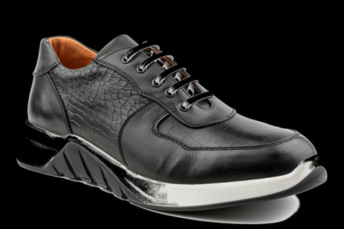 Hybrid Design & Urban-Cut Top Grain Leather Dress Sneakers for Men
